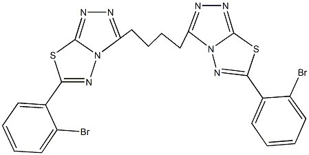 6-(2-bromophenyl)-3-{4-[6-(2-bromophenyl)[1,2,4]triazolo[3,4-b][1,3,4]thiadiazol-3-yl]butyl}[1,2,4]triazolo[3,4-b][1,3,4]thiadiazole Struktur