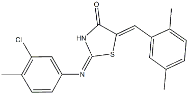 2-[(3-chloro-4-methylphenyl)imino]-5-(2,5-dimethylbenzylidene)-1,3-thiazolidin-4-one Struktur