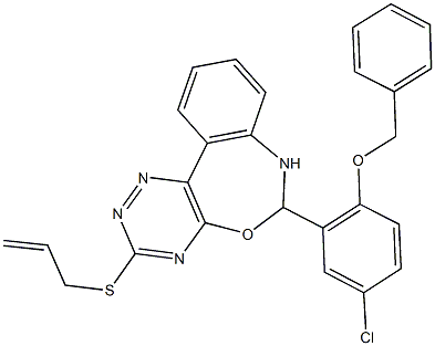 3-(allylsulfanyl)-6-[2-(benzyloxy)-5-chlorophenyl]-6,7-dihydro[1,2,4]triazino[5,6-d][3,1]benzoxazepine Struktur