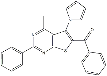 [4-methyl-2-phenyl-5-(1H-pyrrol-1-yl)thieno[2,3-d]pyrimidin-6-yl](phenyl)methanone Struktur