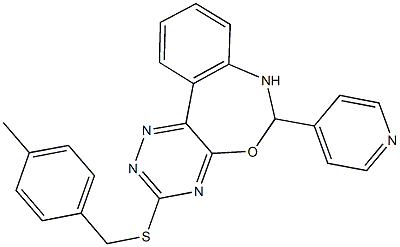 4-methylbenzyl 6-(4-pyridinyl)-6,7-dihydro[1,2,4]triazino[5,6-d][3,1]benzoxazepin-3-yl sulfide Struktur