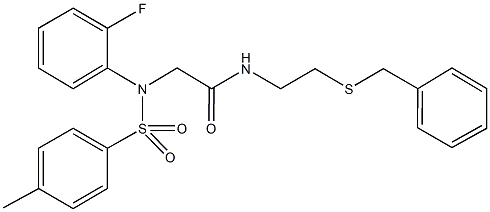 N-[2-(benzylsulfanyl)ethyl]-2-{2-fluoro[(4-methylphenyl)sulfonyl]anilino}acetamide Struktur