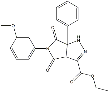 ethyl 5-(3-methoxyphenyl)-4,6-dioxo-6a-phenyl-1,3a,4,5,6,6a-hexahydropyrrolo[3,4-c]pyrazole-3-carboxylate Struktur