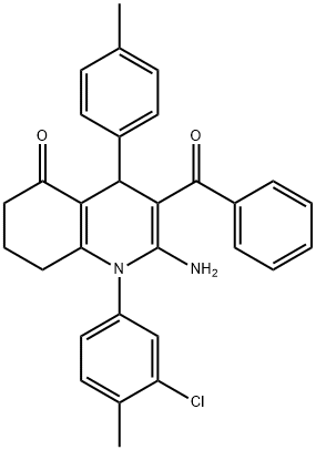 2-amino-3-benzoyl-1-(3-chloro-4-methylphenyl)-4-(4-methylphenyl)-4,6,7,8-tetrahydro-5(1H)-quinolinone Struktur