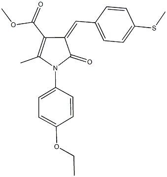 methyl 1-(4-ethoxyphenyl)-2-methyl-4-[4-(methylsulfanyl)benzylidene]-5-oxo-4,5-dihydro-1H-pyrrole-3-carboxylate Struktur