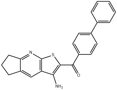 (3-amino-6,7-dihydro-5H-cyclopenta[b]thieno[3,2-e]pyridin-2-yl)([1,1'-biphenyl]-4-yl)methanone Struktur