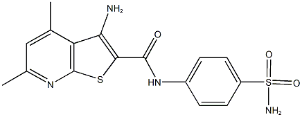 3-amino-N-[4-(aminosulfonyl)phenyl]-4,6-dimethylthieno[2,3-b]pyridine-2-carboxamide Struktur