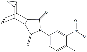 4-{3-nitro-4-methylphenyl}-4-azatetracyclo[5.3.2.0~2,6~.0~8,10~]dodec-11-ene-3,5-dione Struktur