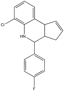 6-chloro-4-(4-fluorophenyl)-3a,4,5,9b-tetrahydro-3H-cyclopenta[c]quinoline Struktur