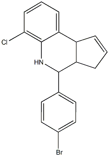 4-(4-bromophenyl)-6-chloro-3a,4,5,9b-tetrahydro-3H-cyclopenta[c]quinoline Struktur