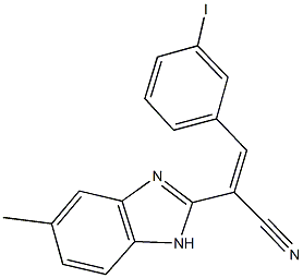 3-(3-iodophenyl)-2-(5-methyl-1H-benzimidazol-2-yl)acrylonitrile Struktur