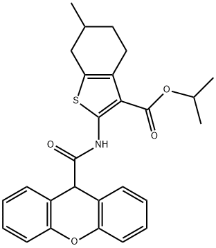 isopropyl 6-methyl-2-[(9H-xanthen-9-ylcarbonyl)amino]-4,5,6,7-tetrahydro-1-benzothiophene-3-carboxylate Struktur