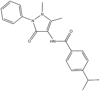 N-(1,5-dimethyl-3-oxo-2-phenyl-2,3-dihydro-1H-pyrazol-4-yl)-4-isopropylbenzamide Struktur