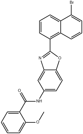 N-[2-(5-bromo-1-naphthyl)-1,3-benzoxazol-5-yl]-2-methoxybenzamide Struktur