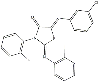 5-(3-chlorobenzylidene)-3-(2-methylphenyl)-2-[(2-methylphenyl)imino]-1,3-thiazolidin-4-one Struktur