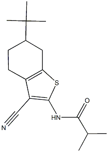 N-(6-tert-butyl-3-cyano-4,5,6,7-tetrahydro-1-benzothien-2-yl)-2-methylpropanamide Struktur