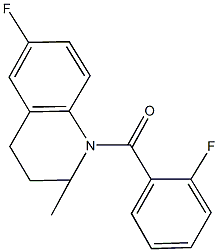 6-fluoro-1-(2-fluorobenzoyl)-2-methyl-1,2,3,4-tetrahydroquinoline Struktur