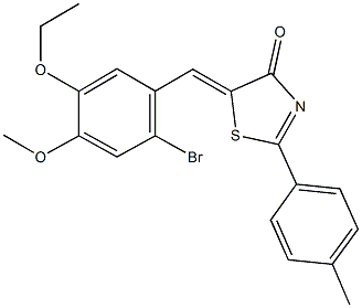 5-(2-bromo-5-ethoxy-4-methoxybenzylidene)-2-(4-methylphenyl)-1,3-thiazol-4(5H)-one Struktur