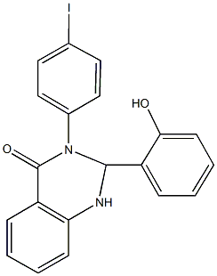 2-(2-hydroxyphenyl)-3-(4-iodophenyl)-2,3-dihydro-4(1H)-quinazolinone Struktur