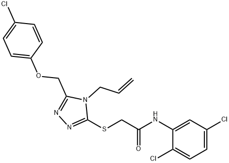 2-({4-allyl-5-[(4-chlorophenoxy)methyl]-4H-1,2,4-triazol-3-yl}sulfanyl)-N-(2,5-dichlorophenyl)acetamide Struktur