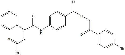 2-(4-bromophenyl)-2-oxoethyl 4-{[(2-hydroxyquinolin-4-yl)carbonyl]amino}benzoate Struktur