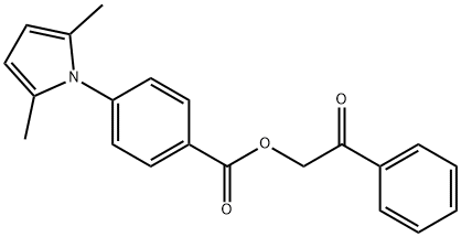 2-oxo-2-phenylethyl 4-(2,5-dimethyl-1H-pyrrol-1-yl)benzoate Struktur