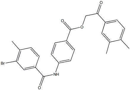 2-(3,4-dimethylphenyl)-2-oxoethyl 4-[(3-bromo-4-methylbenzoyl)amino]benzoate Struktur