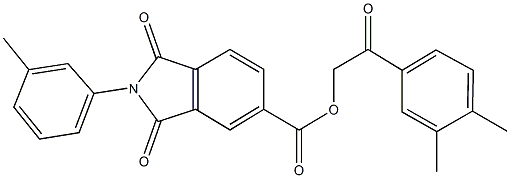 2-(3,4-dimethylphenyl)-2-oxoethyl 2-(3-methylphenyl)-1,3-dioxo-5-isoindolinecarboxylate Struktur