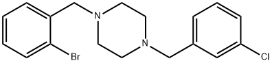 1-(2-bromobenzyl)-4-(3-chlorobenzyl)piperazine Struktur