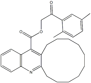 2-(2,5-dimethylphenyl)-2-oxoethyl 6,7,8,9,10,11,12,13,14,15-decahydrocyclododeca[b]quinoline-16-carboxylate Struktur