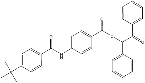 2-oxo-1,2-diphenylethyl 4-[(4-tert-butylbenzoyl)amino]benzoate Struktur