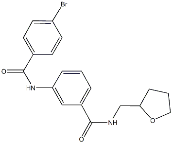 3-[(4-bromobenzoyl)amino]-N-(tetrahydrofuran-2-ylmethyl)benzamide Struktur