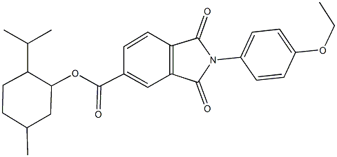 2-isopropyl-5-methylcyclohexyl 2-(4-ethoxyphenyl)-1,3-dioxo-5-isoindolinecarboxylate Struktur