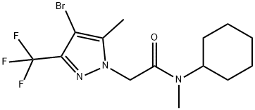 2-[4-bromo-5-methyl-3-(trifluoromethyl)-1H-pyrazol-1-yl]-N-cyclohexyl-N-methylacetamide Struktur