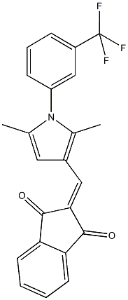 2-({2,5-dimethyl-1-[3-(trifluoromethyl)phenyl]-1H-pyrrol-3-yl}methylene)-1H-indene-1,3(2H)-dione Struktur