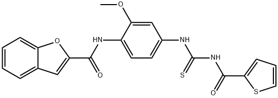 N-[2-methoxy-4-({[(2-thienylcarbonyl)amino]carbothioyl}amino)phenyl]-1-benzofuran-2-carboxamide Struktur