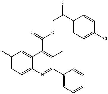 2-(4-chlorophenyl)-2-oxoethyl 3,6-dimethyl-2-phenyl-4-quinolinecarboxylate Struktur