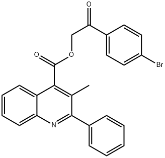 2-(4-bromophenyl)-2-oxoethyl 3-methyl-2-phenyl-4-quinolinecarboxylate Struktur