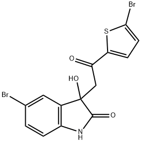 5-bromo-3-[2-(5-bromo-2-thienyl)-2-oxoethyl]-3-hydroxy-1,3-dihydro-2H-indol-2-one Struktur