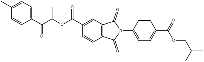 1-methyl-2-(4-methylphenyl)-2-oxoethyl 2-[4-(isobutoxycarbonyl)phenyl]-1,3-dioxo-5-isoindolinecarboxylate Struktur