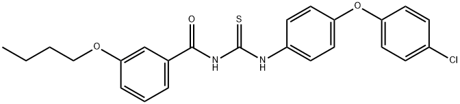 N-(3-butoxybenzoyl)-N'-[4-(4-chlorophenoxy)phenyl]thiourea Struktur