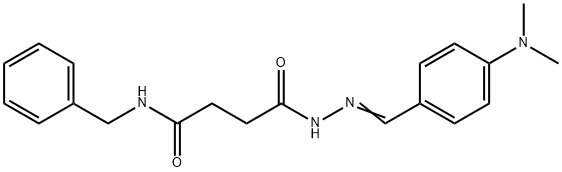 N-benzyl-4-{2-[4-(dimethylamino)benzylidene]hydrazino}-4-oxobutanamide Struktur