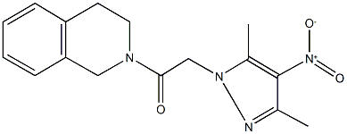 2-({4-nitro-3,5-dimethyl-1H-pyrazol-1-yl}acetyl)-1,2,3,4-tetrahydroisoquinoline Struktur