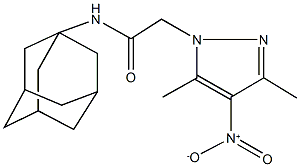 N-(1-adamantyl)-2-{4-nitro-3,5-dimethyl-1H-pyrazol-1-yl}acetamide Struktur