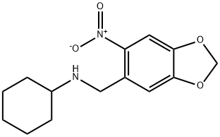 N-[(6-nitro-1,3-benzodioxol-5-yl)methyl]cyclohexanamine Struktur