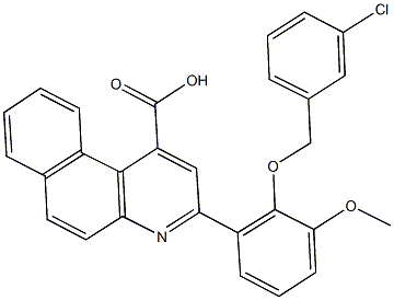 3-{2-[(3-chlorobenzyl)oxy]-3-methoxyphenyl}benzo[f]quinoline-1-carboxylic acid Struktur