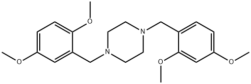 1-(2,4-dimethoxybenzyl)-4-(2,5-dimethoxybenzyl)piperazine Struktur