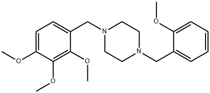 1-(2-methoxybenzyl)-4-(2,3,4-trimethoxybenzyl)piperazine Struktur