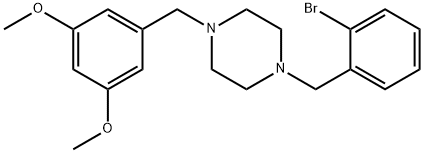 1-(2-bromobenzyl)-4-(3,5-dimethoxybenzyl)piperazine Struktur