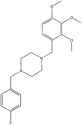 1-(4-fluorobenzyl)-4-(2,3,4-trimethoxybenzyl)piperazine Struktur